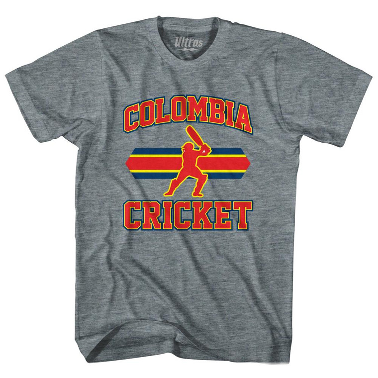Colombia 90's Cricket Team Tri-Blend Adult T-shirt - Athletic Grey