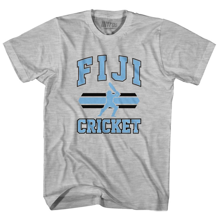 Fiji 90's Cricket Team Cotton Adult T-shirt - Grey Heather