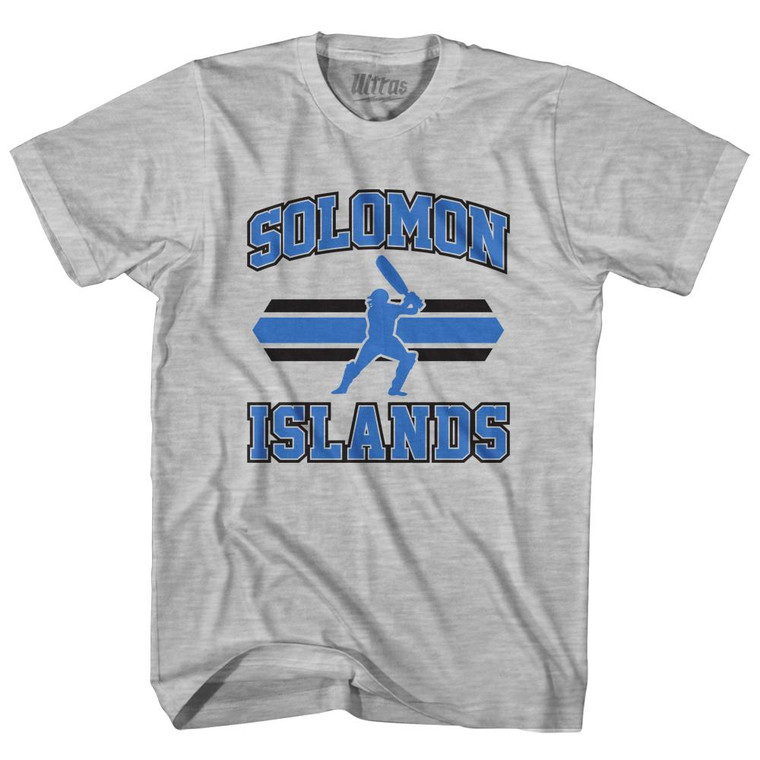 Solomon Islands 90's Cricket Team Cotton Adult T-shirt - Grey Heather