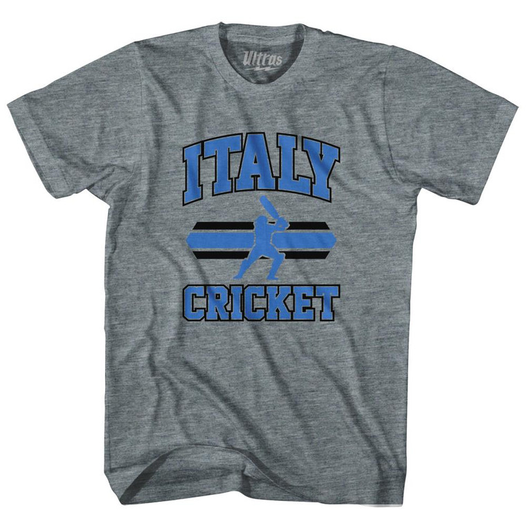 Italy 90's Cricket Team Tri-Blend Adult T-shirt - Athletic Grey