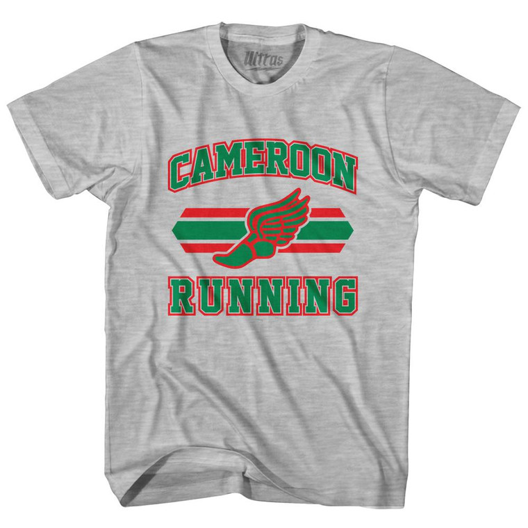 Cameroon 90's Running Team Cotton Adult T-shirt - Grey Heather