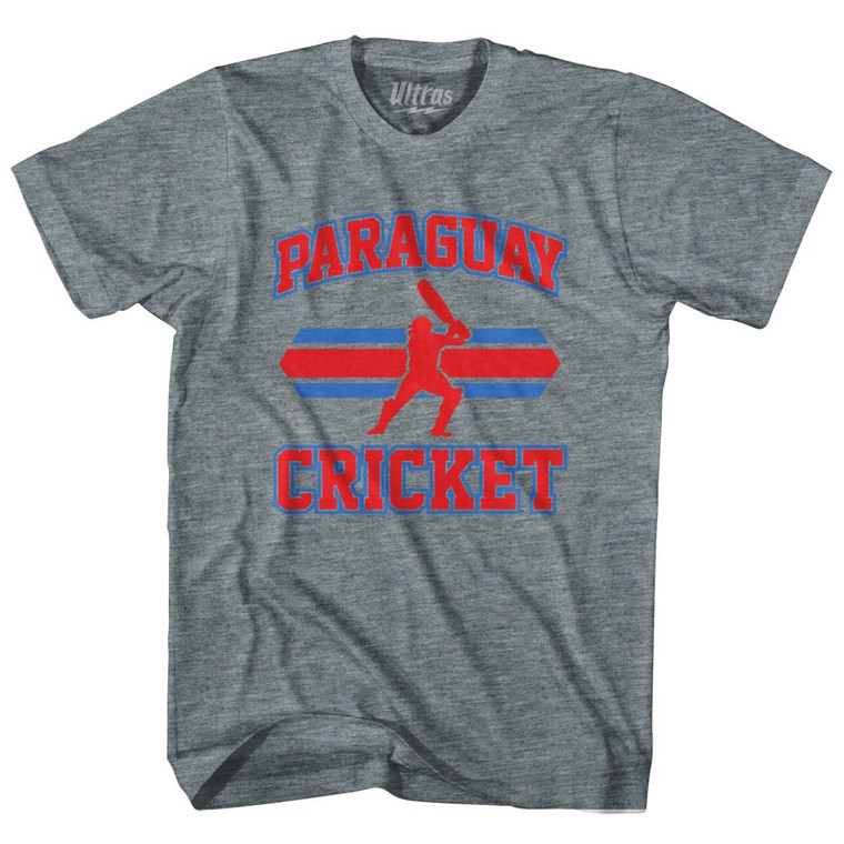 Paraguay 90's Cricket Team Tri-Blend Adult T-shirt - Athletic Grey