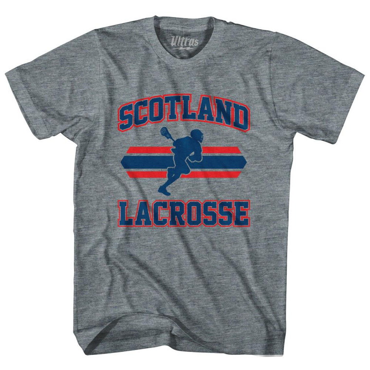 Scotland 90's Lacrosse Team Tri-Blend Adult T-shirt - Athletic Grey