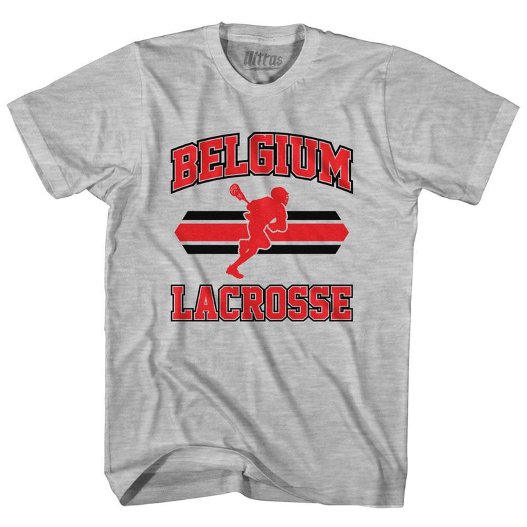 Belgium 90's Lacrosse Team Cotton Adult T-shirt - Grey Heather