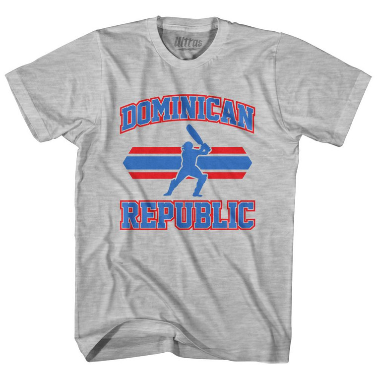 Dominican Republic 90's Cricket Team Cotton Adult T-shirt - Grey Heather