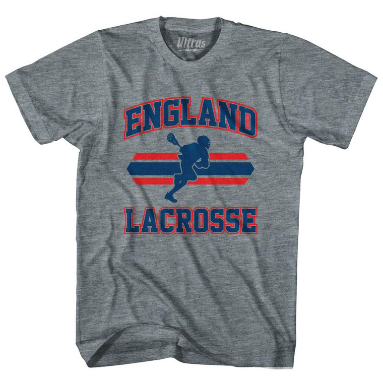 England 90's Lacrosse Team Tri-Blend Adult T-shirt - Athletic Grey