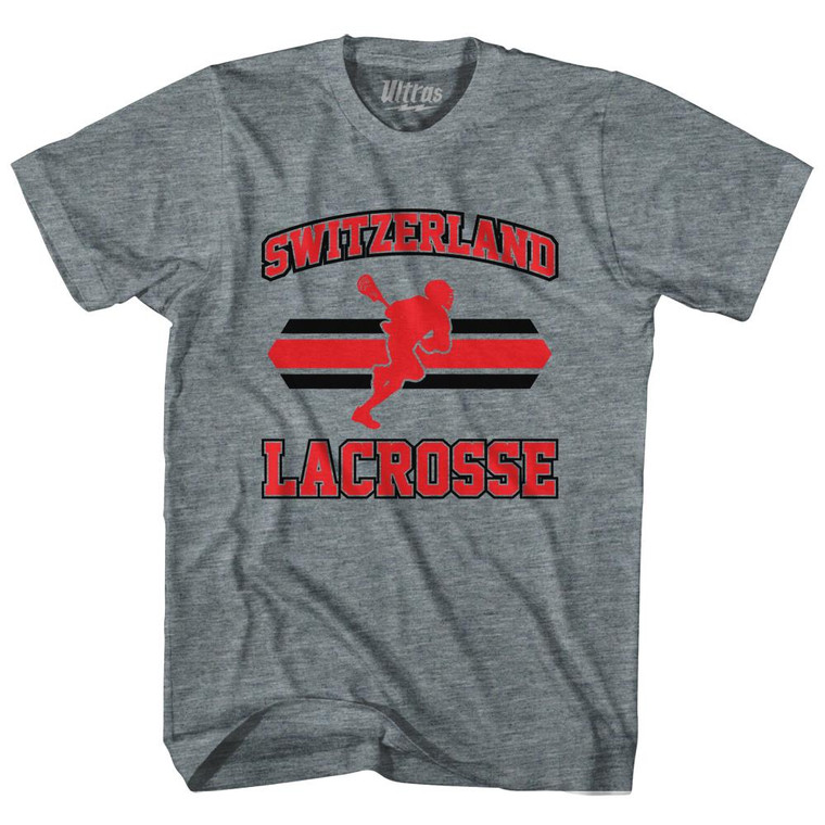 Switzerland 90's Lacrosse Team Tri-Blend Youth T-shirt - Athletic Grey