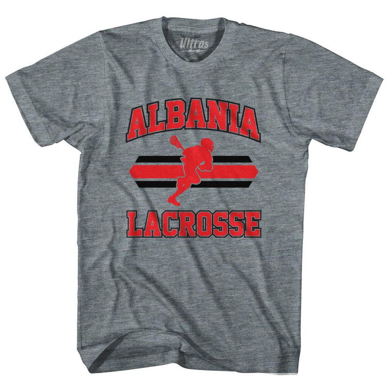 Albania 90's Lacrosse Team Tri-Blend Adult T-shirt - Athletic Grey