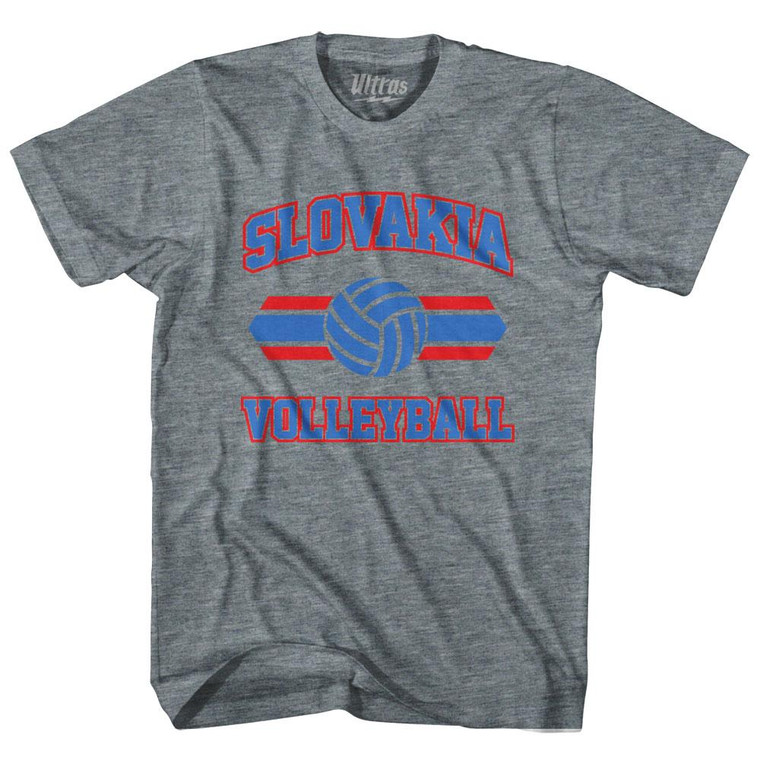Slovakia 90's Volleyball Team Tri-Blend Youth T-shirt - Athletic Grey