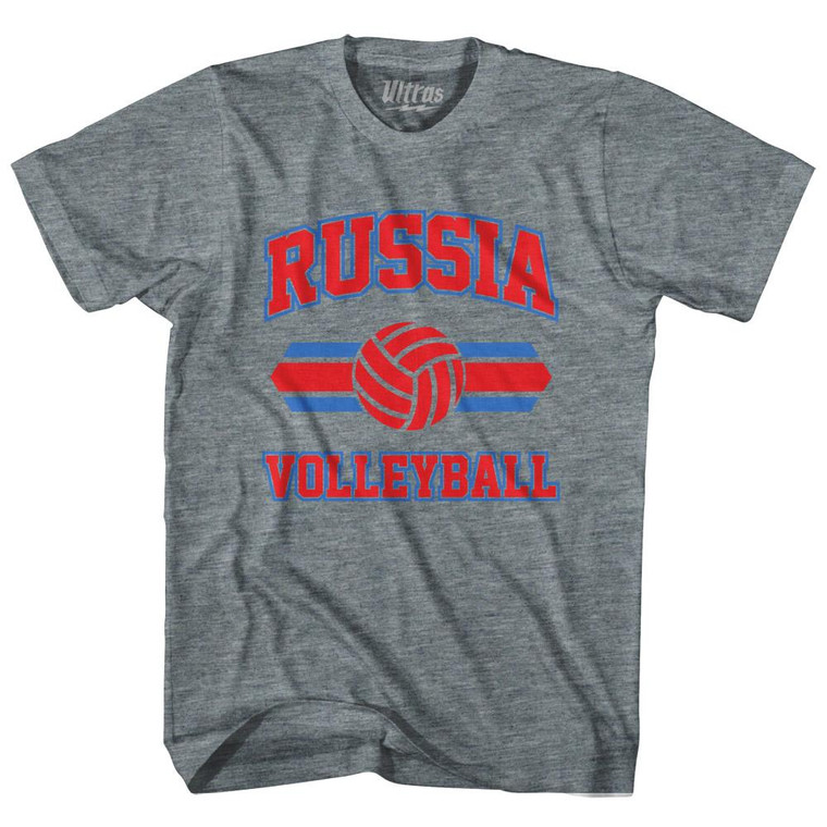 Russia 90's Volleyball Team Tri-Blend Youth T-shirt - Athletic Grey