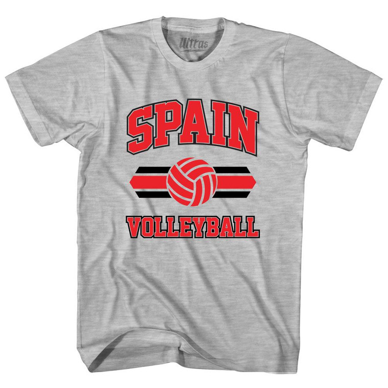 Spain 90's Volleyball Team Cotton Youth T-shirt-Grey Heather