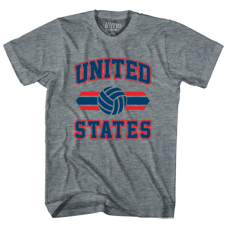 United States 90's Volleyball Team Tri-Blend Youth T-shirt-Athletic Grey