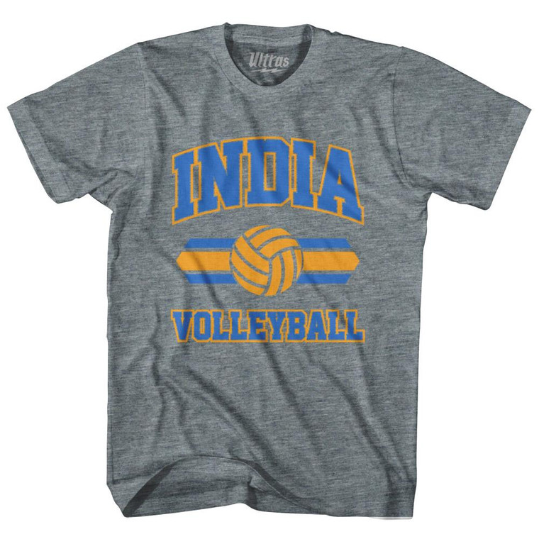 India 90's Volleyball Team Tri-Blend Youth T-shirt-Athletic Grey