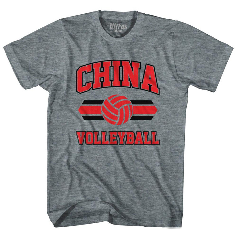 China 90's Volleyball Team Tri-Blend Youth T-shirt - Athletic Grey