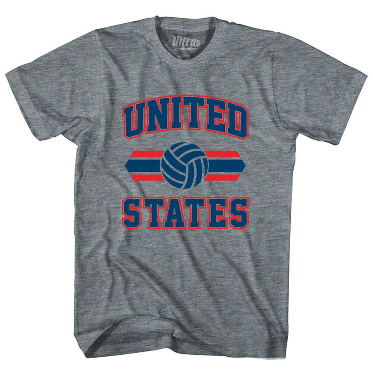 United States 90's Volleyball Team Tri-Blend Adult T-shirt - Athletic Grey