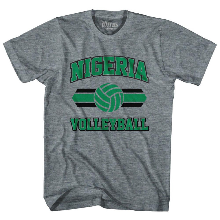 Nigeria 90's Volleyball Team Tri-Blend Adult T-shirt - Athletic Grey