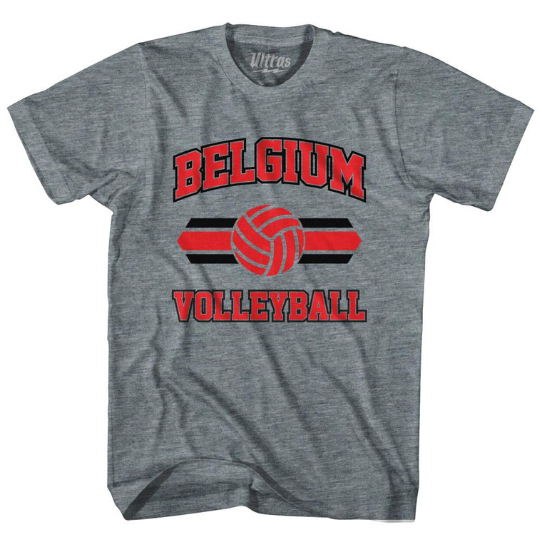 Belgium 90's Volleyball Team Tri-Blend Youth T-shirt - Athletic Grey