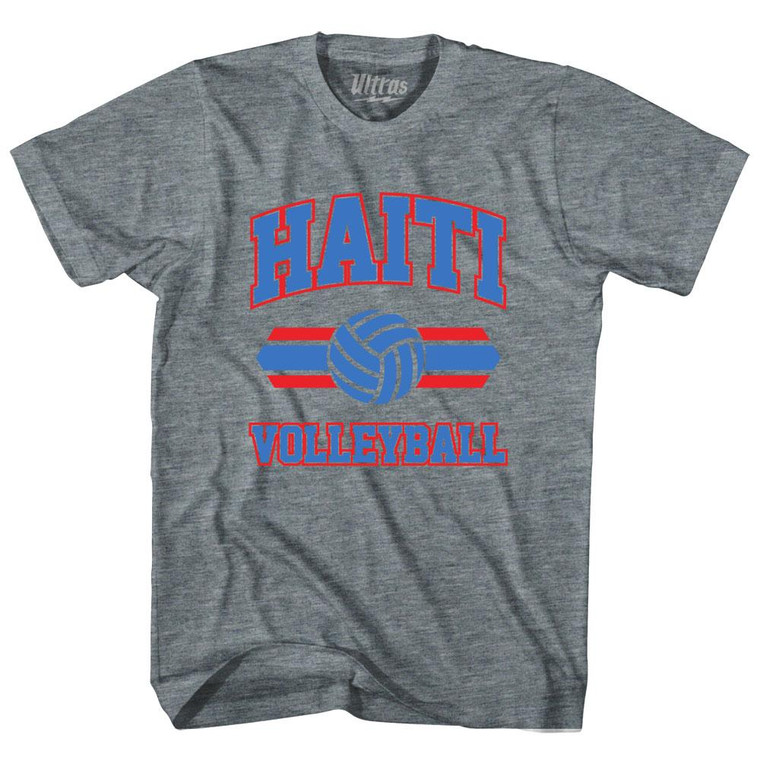 Haiti 90's Volleyball Team Tri-Blend Adult T-shirt - Athletic Grey