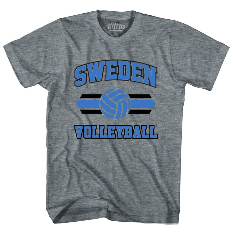 Sweden 90's Volleyball Team Tri-Blend Adult T-shirt - Athletic Grey