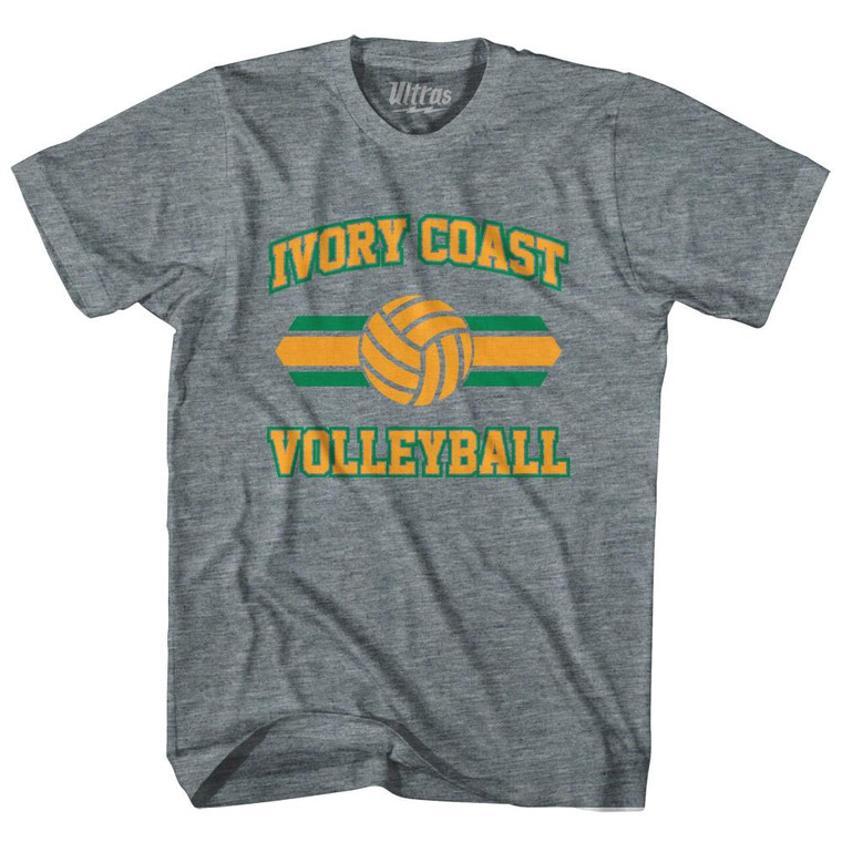 Ivory Coast 90's Volleyball Team Tri-Blend Adult T-shirt - Athletic Grey