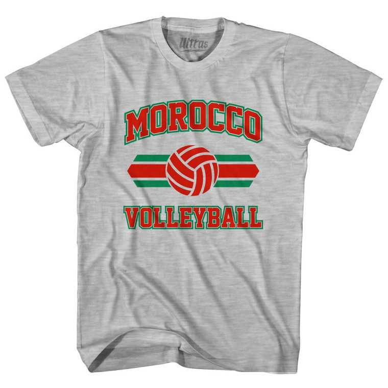 Morocco 90's Volleyball Team Cotton Adult T-shirt - Grey Heather