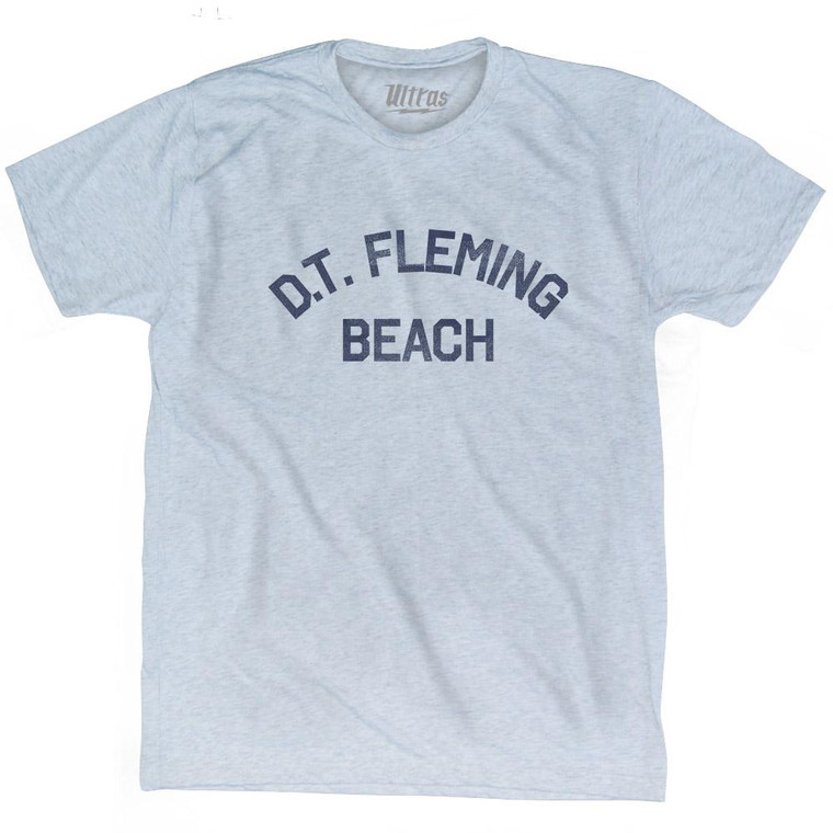 D.T.Fleming Beach Adult Tri-Blend Vintage T-shirt - Athletic White