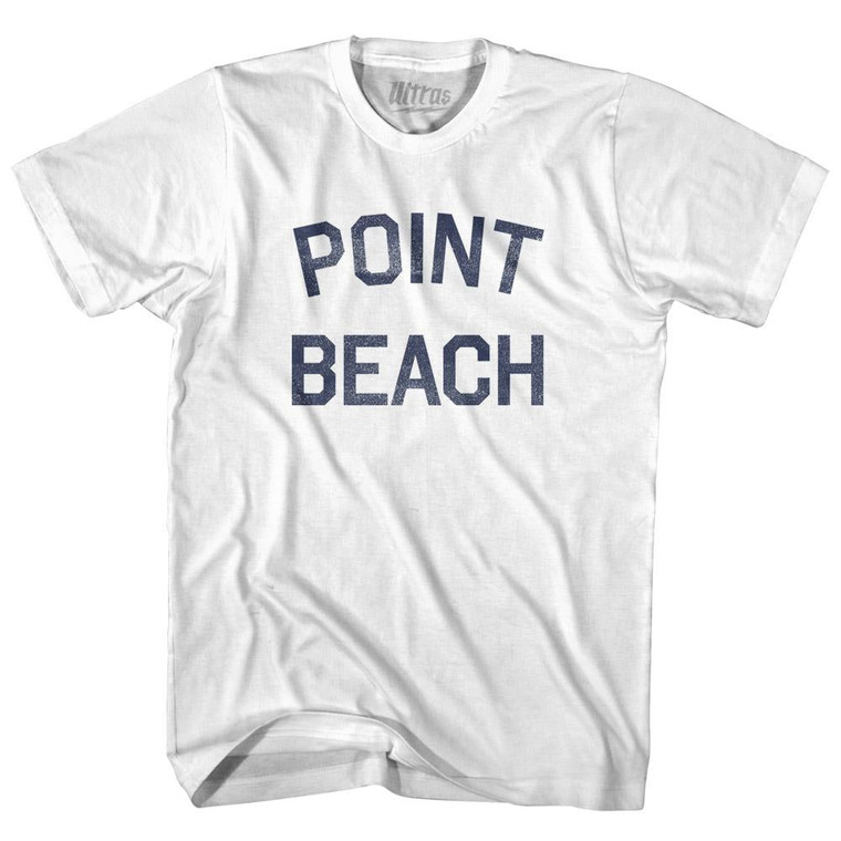 Wisconsin Point Beach Womens Cotton Junior Cut Vintage T-shirt - White