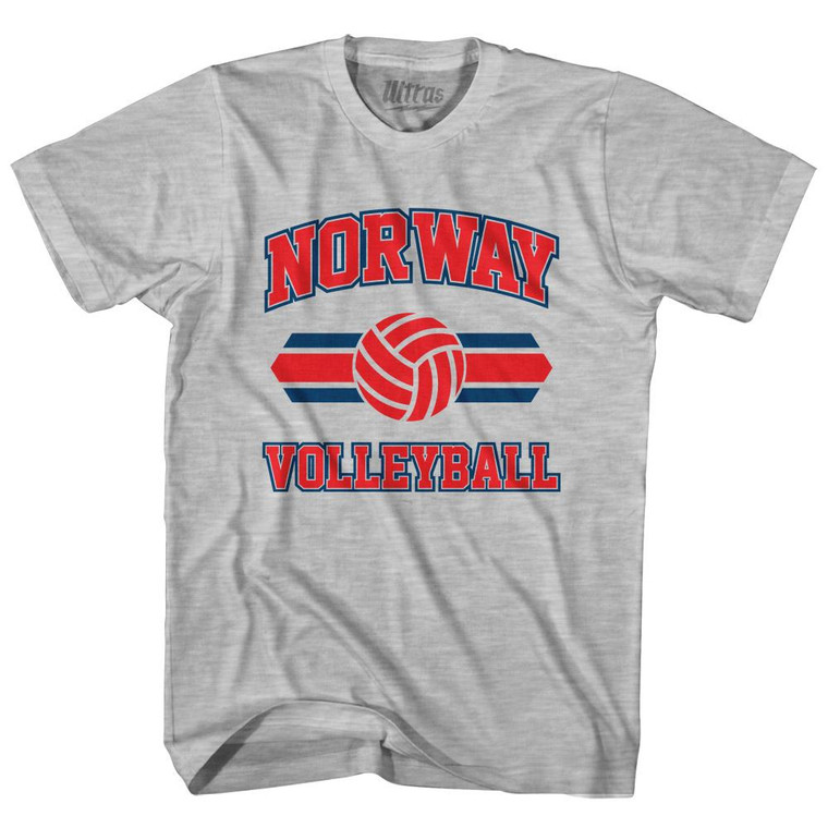 Norway 90's Volleyball Team Cotton Adult T-shirt-Grey Heather