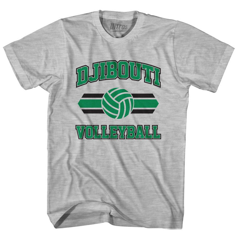 Djibouti 90's Volleyball Team Cotton Adult T-shirt-Grey Heather