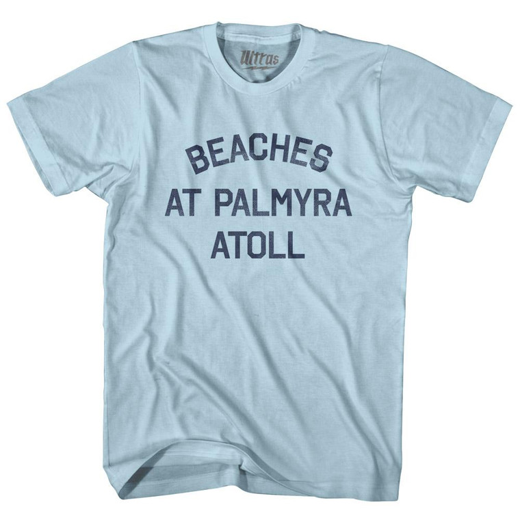 U.S. Minor Outlying Islands Beaches at Palmyra Atoll Adult Cotton Vintage T-shirt - Light Blue