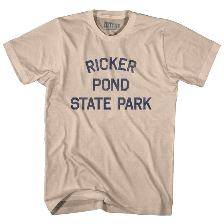 Vermont Ricker Pond State Park Adult Cotton Vintage T-shirt - Creme