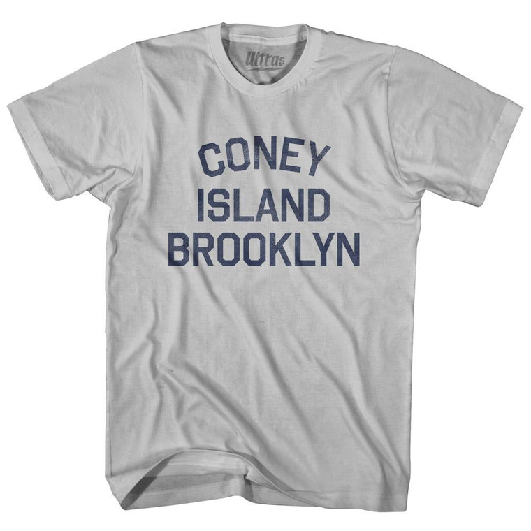 New York Coney Island, Brooklyn Adult Cotton Vintage T-shirt - Cool Grey