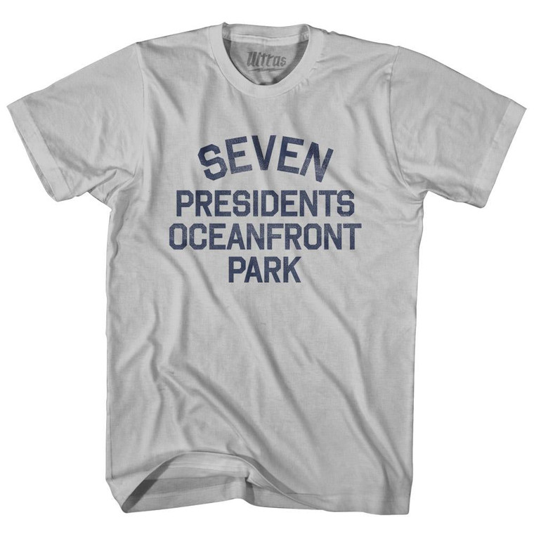 New Jersey Seven Presidents Oceanfront Park Adult Cotton Vintage T-shirt - Cool Grey