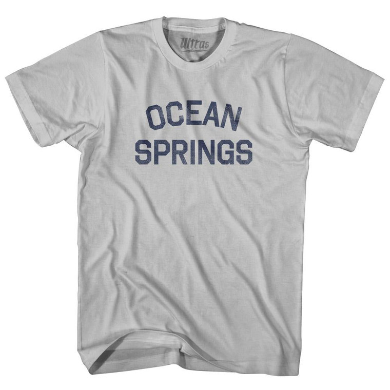 Mississippi Ocean Springs Adult Cotton Vintage T-shirt - Cool Grey