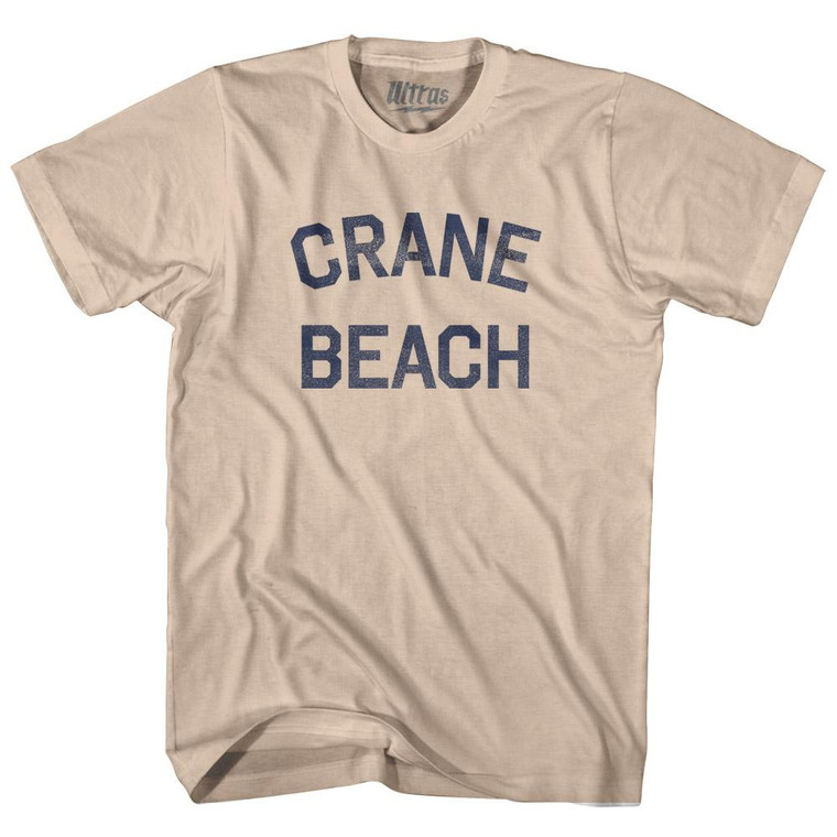 Massachusetts Crane Beach Adult Cotton Vintage T-shirt - Creme