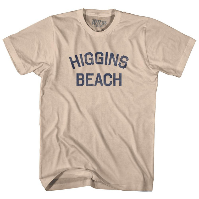 Maine Higgins Beach Adult Cotton Vintage T-shirt - Creme