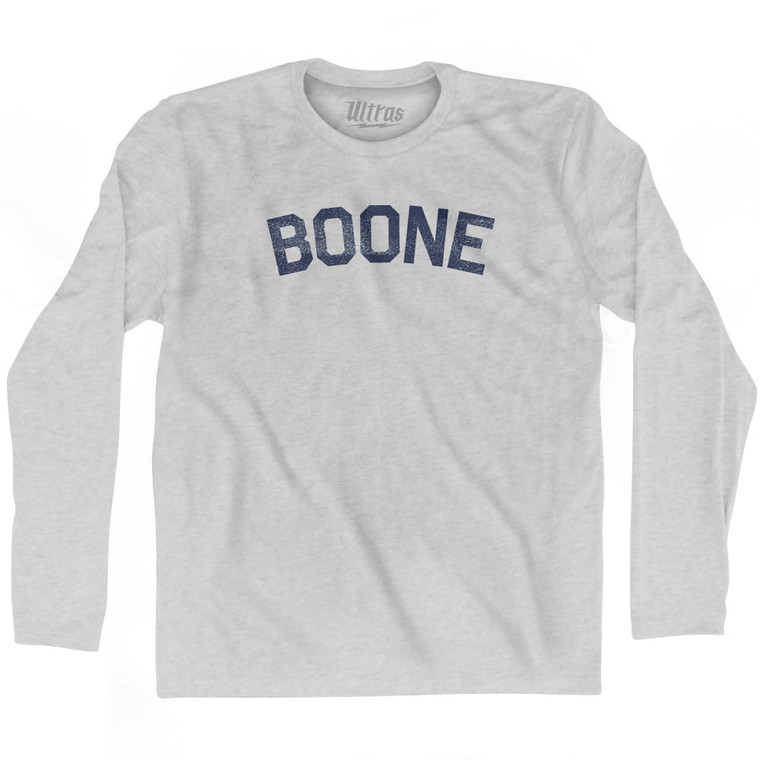 BOONE Adult Cotton Long Sleeve T-shirt - Grey Heather