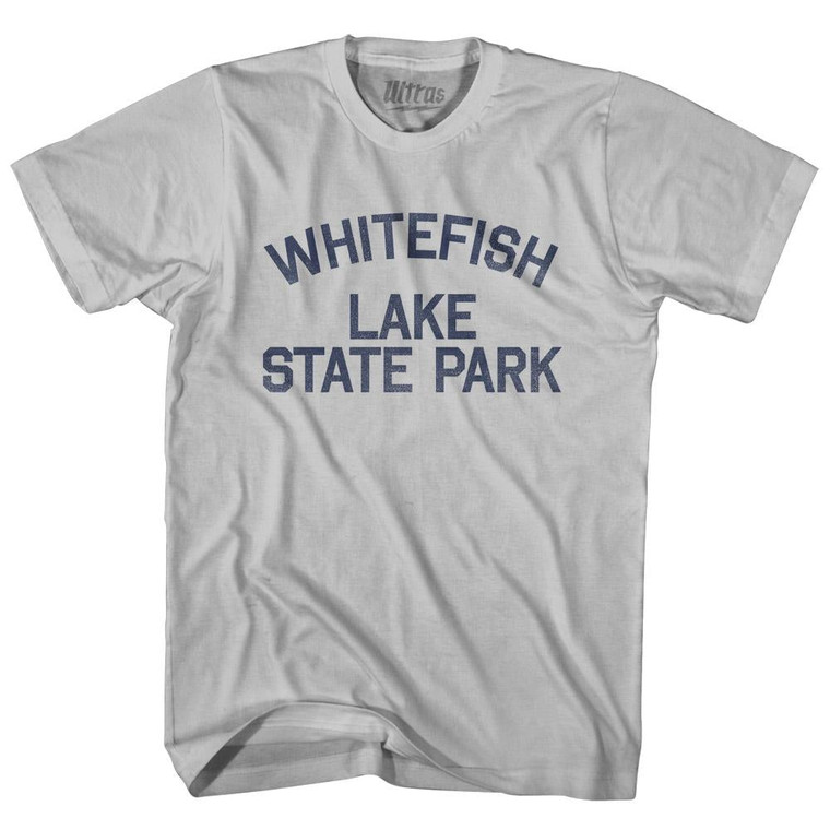 Montana Whitefish Lake State Park Adult Cotton Vintage T-shirt - Cool Grey