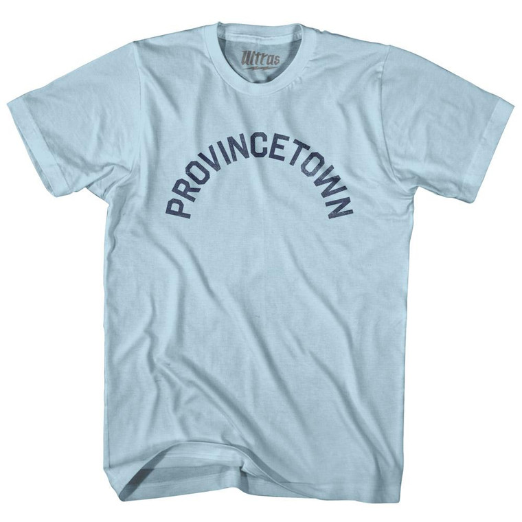 Massachusetts Provincetown Adult Cotton Vintage T-shirt - Light Blue