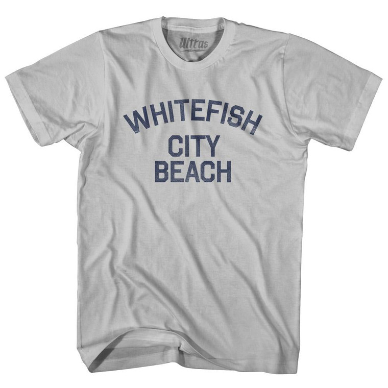 Montana Whitefish City Beach Adult Cotton Vintage T-shirt - Cool Grey