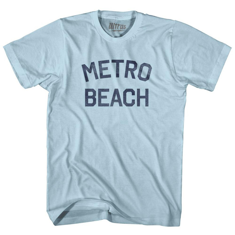 Michigan Metro Beach Adult Cotton Vintage T-shirt - Light Blue