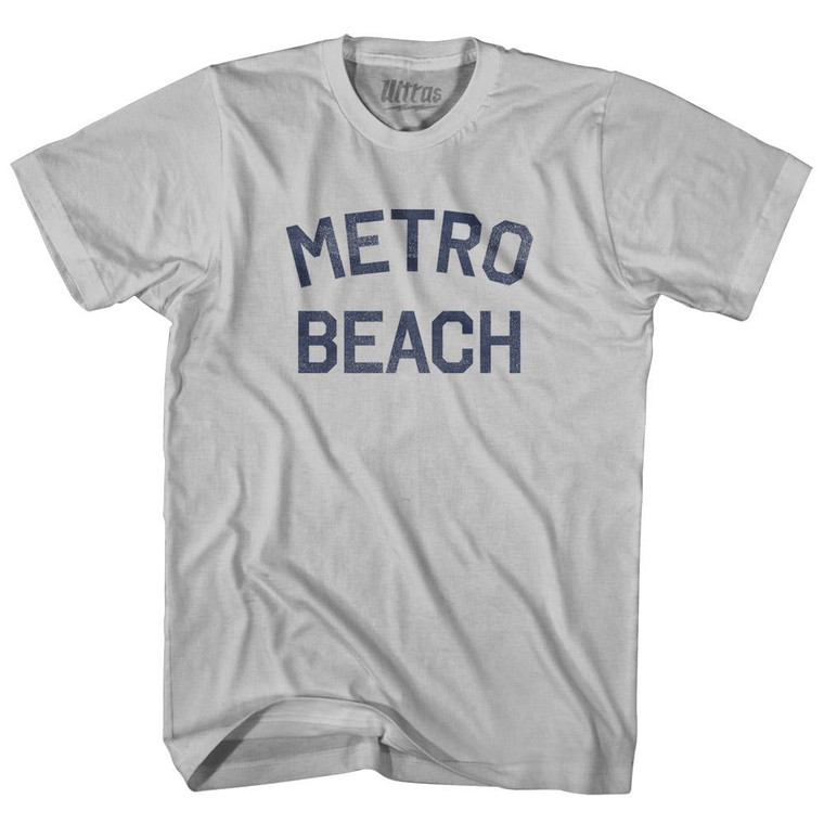 Michigan Metro Beach Adult Cotton Vintage T-shirt - Cool Grey