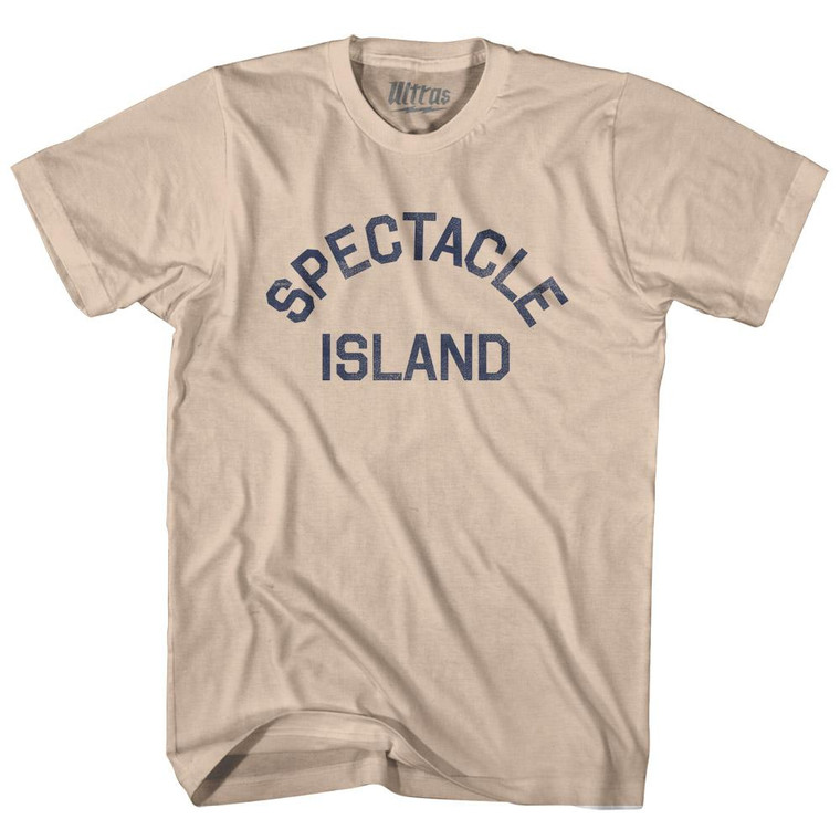 Massachusetts Spectacle Island Adult Cotton Vintage T-shirt - Creme