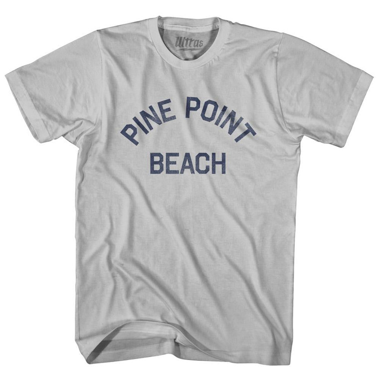 Maine Pine Point Beach Adult Cotton Vintage T-shirt - Cool Grey