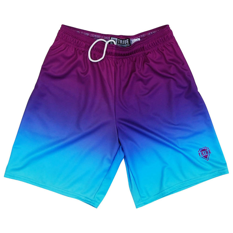 Purple & Cyan Ombre Lacrosse Shorts Made in USA - Purple & Cyan