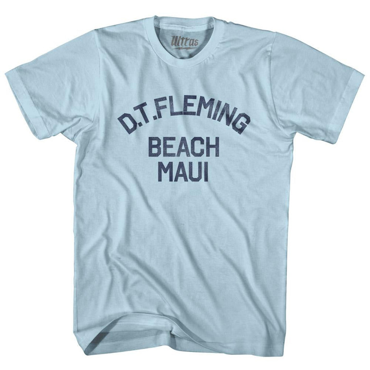D.T.Fleming Beach Maui Adult Cotton Vintage T-shirt-Light Blue