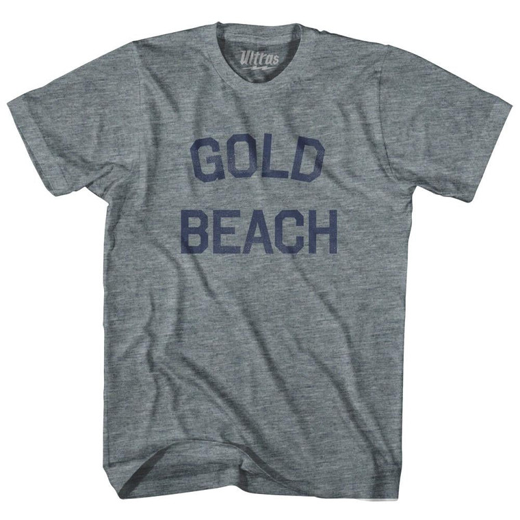 Oregon Gold Beach Womens Tri-Blend Junior Cut Vintage T-shirt - Athletic Grey