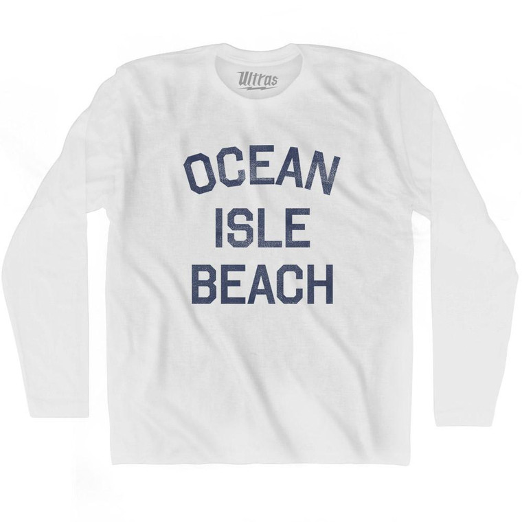 North Carolina Ocean Isle Beach Adult Cotton Long Sleeve Vintage T-shirt - White