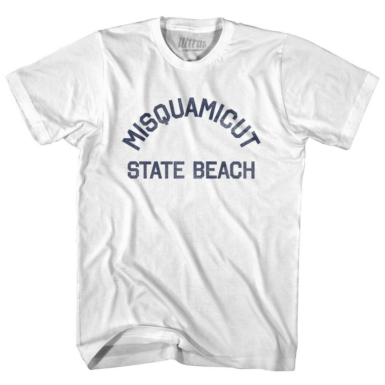 Rhode Island Misquamicut State Beach Adult Cotton Vintage T-shirt-White