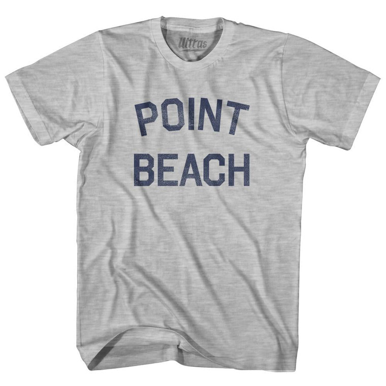 Wisconsin Point Beach Adult Cotton Vintage T-shirt - Grey Heather